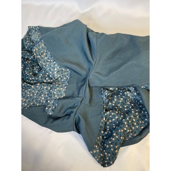 Paper Crane Green Floral Flowy Shorts Elastic Waist Size M - Picture 4 of 7